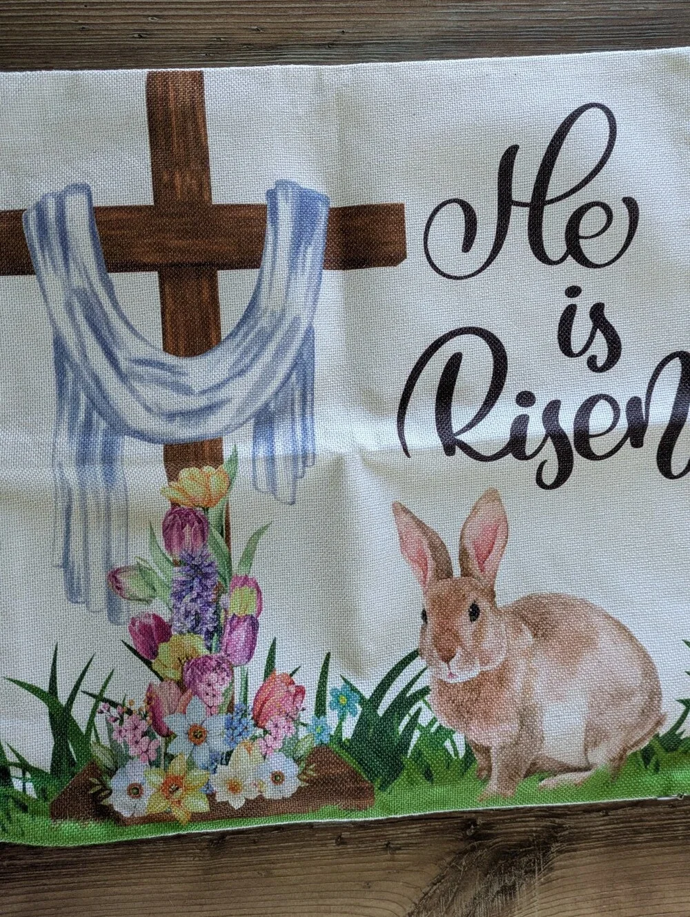 2 Piece Easter Floral Religious He Is Risen Bless Our Nest Square Pillow Covers